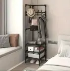 3 Layer Multi-functional Metal Coat Rack With Hooks - Space-Saving Solution
