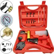 Hand Held Vacuum Pressure Pump Tester Set Brake Fluid Bleeder Bleeding Kit +Case