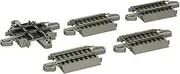 Bachmann Trains - Snap-Fit E-Z Track 90 Degree Crossing (1/Card) - Nickel Silver Rail with Gray Roadbed - HO Scale