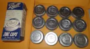 NICE VINTAGE BALL ZINC CANNING JAR METAL CAP LIDS CIRCLES NUMBERS UNUSED IN BOX
