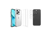 iCoverLover For iPhone 15 Pro Case + 2 Glass Screen + 2 Camera Lens Protectors
