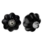 6x Vintage Flower Ceramic Drawer Knobs Furniture Cupboard Door Handle Black