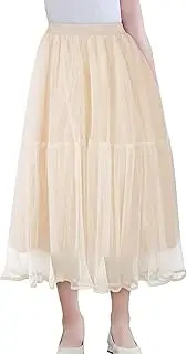 [KEOYA] Girls Mesh Tulle Skirt Layered A Line Tutu Skirt High Elastic Waist Pleated Skirt Layered Skirt Party Princess Skirt