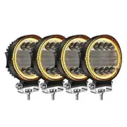 Mayitr 2/4pcs 4inch Round Work Lights 72W LED Spot Pods Offroad Truck Tractor Driving Fog Lamps IP67 Waterproof Spotlights