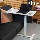 Altus Mobile Standing Desk with Wheels Pneumatic Over Bed Table Altus