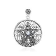Pentacle Tree of Life Pendant Goddess 925 Sterling Silver Pagan Wiccan Jewelry