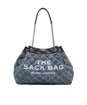 Marc Jacobs The Quilted Denim Large Chain Sack Bag One size Gray