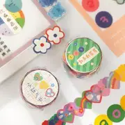 Cartoon Print Masking Tape 100 Pcs - Bear Jelly Drops - Red & Orange & Yellow - One Size