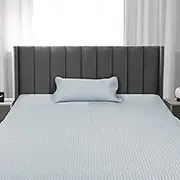 DreamZ Summer 2PCS Cool Latex Mattress Topper Pillowcase Protector Set Bed Sheeet Mat Bedding Soft Washable Deep Pocket Bedroom Fits (Single)