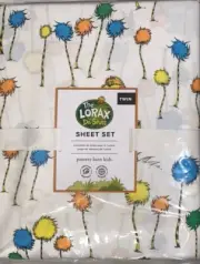 Pottery Barn Kids The Lorax Dr Seuss 70% Organic Cotton Twin Sheet Set Sealed