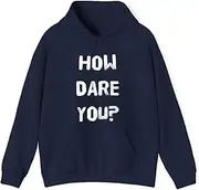 [X.Style] How Dare You Climate Activist Hoodie for Adults Hooded Neck Long Sleeve Pullover Navy 2XL