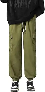 [Generic] Men Solid Color Loose Spring Summer Teenagers Slouchy Temperament Vitality Ankle-Tied Pants