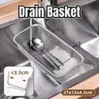 Sink Drainer Rack Stainless Steel Silver Adjustable Kitchen DishDrying Organizer