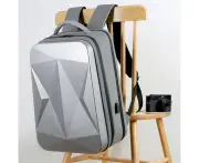 Waterproof Laptop Backpack Large Capacity Casual Bookbag for Hiking Gray