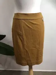 TORY BURCH Yellow Spice Beverly Wool Blend Knit Pencil Skirt Sz Small