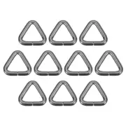 10 Pcs Metal Triangle Ring Buckle, 3/4" Belt Fastener Connectors, Dark Grey