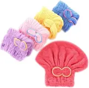 HONMEET Thickened Coral Velvet Hair Cap Set Double-Sided Quick Dry for Bathing