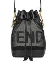 Fendi Mon Tresor Black Leather and Mesh Mini-bag