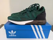 Adidas ZX 2K Boost Green Black White GY5808 Men's Runnning Shoe Size 8.5