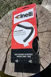 Cinelli Road Drop Bar Tape Handlebar Cork NIB Black