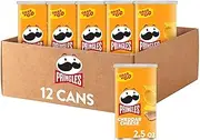Pringles Potato Crisps Chips, Lunch Snacks, Office and Kids Snacks, Grab N' Go, Cheddar Cheese (12 Cans)