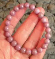 Phosphosiderite 7 mm Bead Elastic Bracelet, Chili j3183