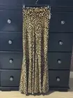 Temple Ro Extreme Flare Velvet Leopard Print Pants Sz S