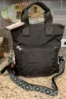KIPLING Eleva Convertible Tote Bag KIA1K4 Black w/Design Web Strap MSRP $119 NWT
