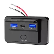 66W 12V Panel Wall Mount QC3.0+PD3.0+QC3.0 USB Outlet Socket Outlet for2133