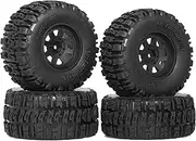 1/10 RC Short Course Truck Tires and Plastic Wheels 12mm Hex Off Road Front and Rear Tyres OD 115mm for 1:10 Scale Buggy Truck Car TRAXXAS Slash4X4 HuanQi 727 ARRMA SENTON 3S Losi 4PCS
