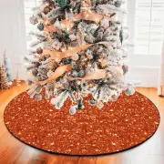 Yuboo Orange Christmas Tree Skirt, 48 Inch Sequin Fall Large Tree Skirt Double L