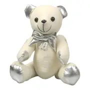 White & Silver 18th Birthday Message Signature Teddy Bear & Pen Set