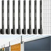 Epcee Fence Post Extender, 23.5" Fence Barbed Wire Extend Arm，for Outdoor Fences to Increase Height, Protect Privacy and Pets Jumping Off (Concrete Wall-8 Pack)