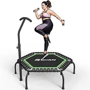 BCAN 38" Mini Fitness Trampoline, Cardio Trainer with Safety Pad, Quiet & Stable Exercise Rebounder for Kids Adults Indoor/Garden Workout Max 300lbs