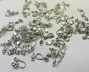 72 Set hook-and-eye Necklace Clasp Closure, antique silver-finished "pewter"