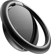 Pokanic Cell Phone Metal Ring Holder Finger Grip Stability Kickstand 360° Rotation Adjustable Collapsible Compatible with Apple iPhone, Samsung Galaxy, LG (Black)