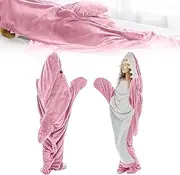 [Apujent] Shark Blanket Adult, Wearable Shark Blanket Super Soft Cozy Flannel Hoodie, Shark Blanket Hoodie Sleeping Bag Shark Onesie Blanket for Adults Kids