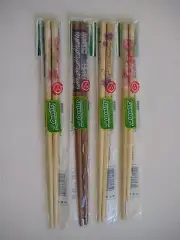 Quality Bamboo Chopsticks W/Beautiful Painting 4 Pairs Set of 2 Each New