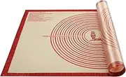 Non-Slip Silicone Pastry Mat Extra Large with Measurements 36''by 24'' for Silicone Baking Mat, Counter Mat, Dough Rolling Mat,Oven Liner,Fondant/Pie Crust Mat（Red）