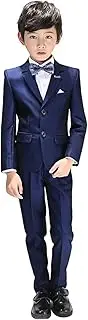 [Kromoc] Boys' Three Pieces Suit Two Buttons Notch Lapel Jacket Pants Vest Tuxedos Wedding Daily Dinner