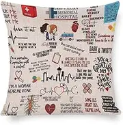 MKONY Greys Anatomy Pillow Cover Gifts, Trust Me I Watch Grey's Anatomy I'm Basically A Surgeon Decorative Throw Pillow Case Linen Cushion Cover 18 X 18 Inches