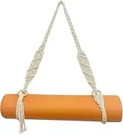 domoi Yoga Mat Carry Strap Handmade Boho Crochet Macrame Adjustable Shoulder Strap for Yoga Mat Pilates Exercise Fitness
