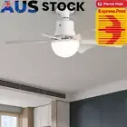 Ceiling Fan Light with Remote & Extension Head for Home Office (White)