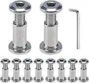MY MIRONEY M6 x 12mm Binding Post Screw Hex Drive Socket Cap Bolts Stainless Steel Binding Bolts and Barrel Nuts Kit, for Furnitures Leather Belt Buckle, 10 Sets