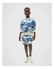 [Seed Heritage] Graphic Shorts in Moody Blue