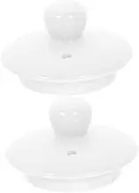 ULTECHNOVO 2pcs Vintage Ceramic Teapot Lid with Tray Double Design Replacement for Teapots for Home Use and Tea Lovers