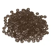 100pcs Resin Sewing Buttons 3/8" Round Flat 4-Hole Craft Buttons, Brown