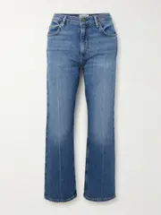 [FRAME] FRAME - The '70s Crop High-rise Bootcut Jeans - Mid denim - 32 32 Blue