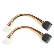 2pcs SATA Male to IDE Molex 4Pin Female HDD Extension Power Adapter Cable 15 ...