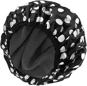 TRENDYSUPPLY Extra Large Shower Cap, Triple Layer Terry Lined Waterproof Bath Cap, Reusable for Women, Girls, Braids, Long Hair (Dots)